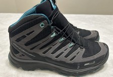 Salomon Synapse Women’s Boots 8.5 High Top Hiking Gray Green All Terrain Shoes