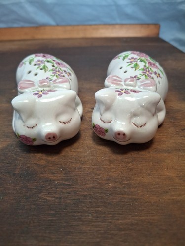 Pair vintage ceramic pig - of,