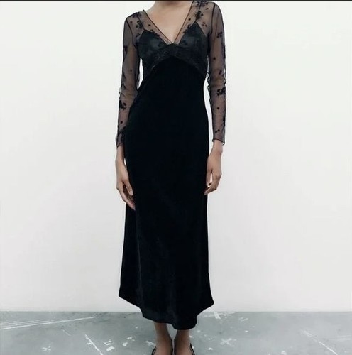 Zara womens small black - black, velvet
