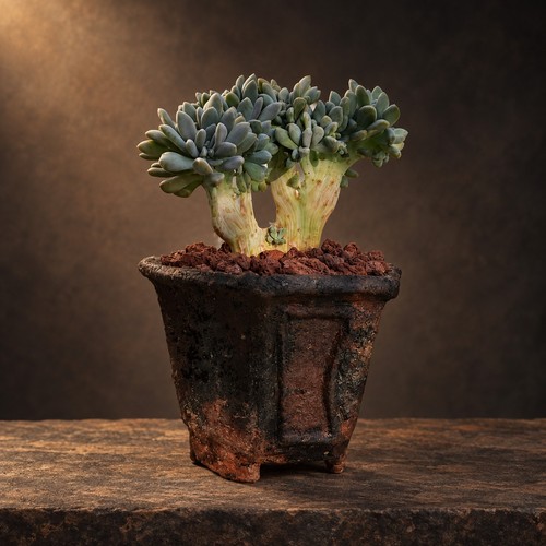 Rare crested graptopetalum - crested,