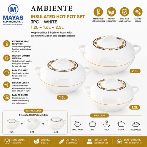 Ambiente insulated 3pc hot pot - insulated,