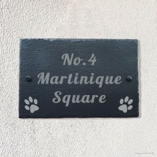 Pet Paw House Sign Pet Owners House Sign Slate  Paw Print Large Property Sign