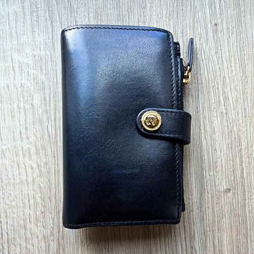 Versace black leather - versace,