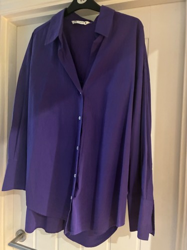 Zara long purple cotton shirt - zara,