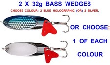 2 X 38g BASS WEDGES COARSE SEA