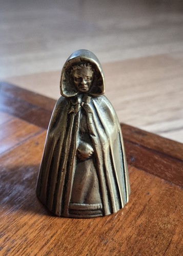 Vintage brass bell lady - vintage,