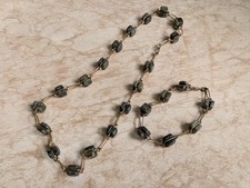 Vintage Connemara Marble Necklace Bracelet Set