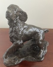 Large  Cold Cast Bronze Spaniel by Heredities, Signed by J Spouse.
