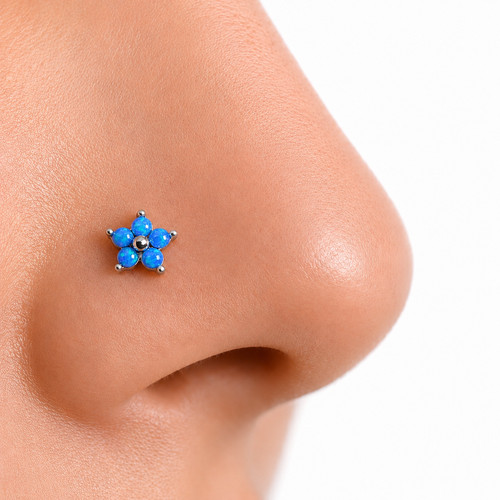 Opal flower nose - opal, blue