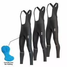 Mens "All Day" Bib Tights 3D Padded Thermal Pockets Winter Cycling Tights uk