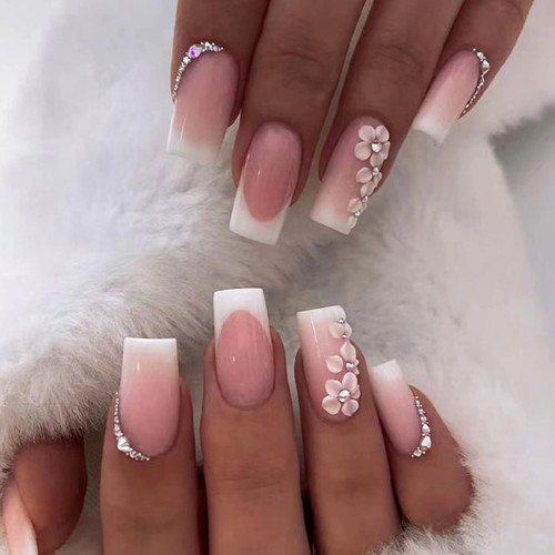 Tmut 24pcs french false nails - french,