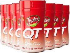 Typhoo QT Instant Tea With Milk Whitener English Breakfast Tea 125g x 6 Jars