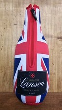 Lanson Champagne Bottle Jacket Cooler Cover British Union Jack Print