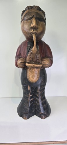 Vintage hand carved wood jazz - vintage,