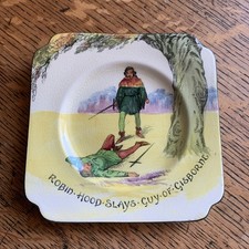 Vintage Royal Doulton Plate Under The Greenwood Tree Robin Hood Slays Gisborne