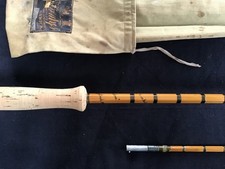 Vintage Hardy The Knockabout 9ft 6" split cane fly fishing Rod Excellent conditi