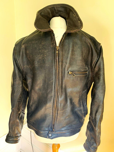 Men black leather 1950 s - men’s,