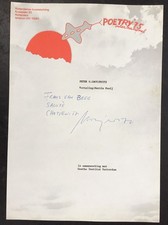 Peter O. Chotjewitz, ORIGINAL SIGNED page, 1975 Poetry event, German Poet