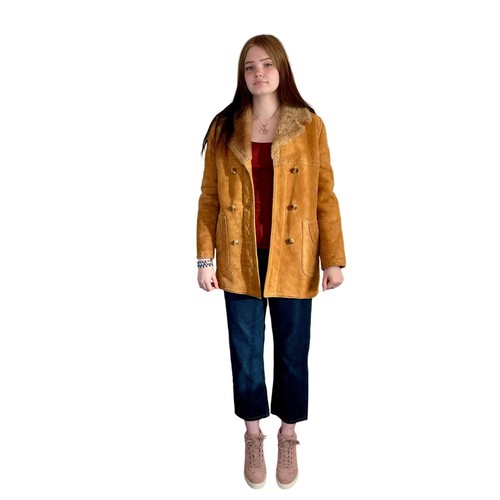 Vintage tan suede shearling - vintage, &