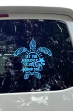 Turtle Vinyl Decal Sticker Surf Sea Wave Sand Beach Adventure Car Window Laptop 