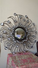 Very Large Retro Sunburst Mirror Wall Mounted