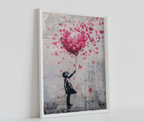 Banksy cherry blossom balloon - banksy,