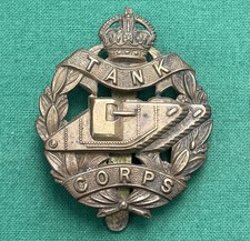 WW1, The Tank Corps "KC" - 100% Genuine British Military Cap Badge