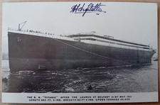 ORIGINAL AUTOGRAPHED TITANIC POSTCARD A.T. LIGHTOLLER Grandson of Survivor