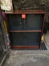X2 matching bookcases with sliding glass doors