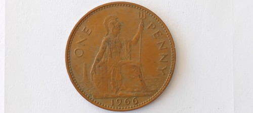 1966 qell one penny old - 1d,