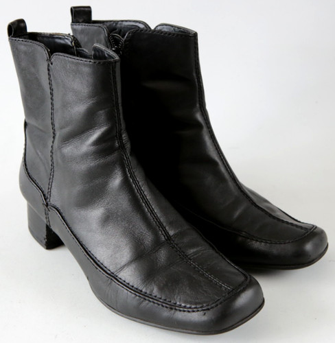 Clarks black leather - leather, ankle