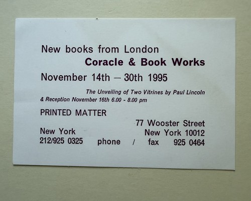 Printed matter coracle press - printed,