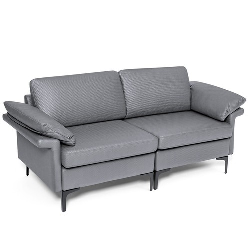 Modern fabric loveseat - modern, 2
