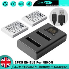 2x 1600mAh EN-EL5 Battery &