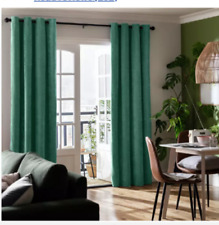 Save 50% - Habitat Thermal Chenille Blackout Eyelet Curtains -Green 168 x 183cm