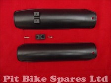PIT BIKE BLACK FORK GUARDS FORK PROTECTORS FOR UPSIDE DOWN FORKS WITH HOSE CLAMP