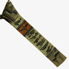 Vintage 80s Rooster Army Pilot Square End Polyester Tie, Military Airplane 60s