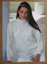 Sirdar Romance Aran Knitting Pattern 5003: Lady's Cable Jumper: 32-42"