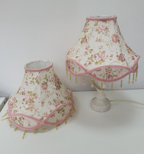 Vintage Pink Floral Lampshade Beaded 22cm Cottage Price For One