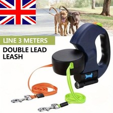360° Retractable Lead Leash Double Tangle Dual Doggie 2 Dog 50 Pounds For Pet UK