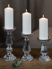 3pc Pillar Candle Holders Set