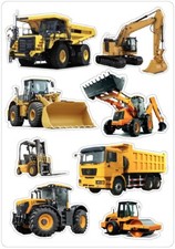 Construction Vehicle Stickers 🚜 Digger Truck Tractor Forklift Lorry Road Roller