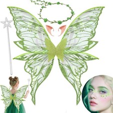 4PCS/Set Fairy Butterfly Wings Costume Girls Women Wings Dress Up Prop Kid Adult