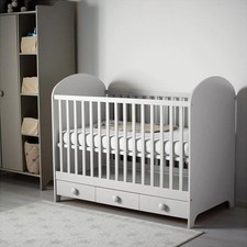 IKEA Gonatt cot bed grey with Storage Drawer and mattress
