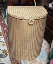 Good Bronzed Lloyd Loom Laundry Basket, ht 54cm