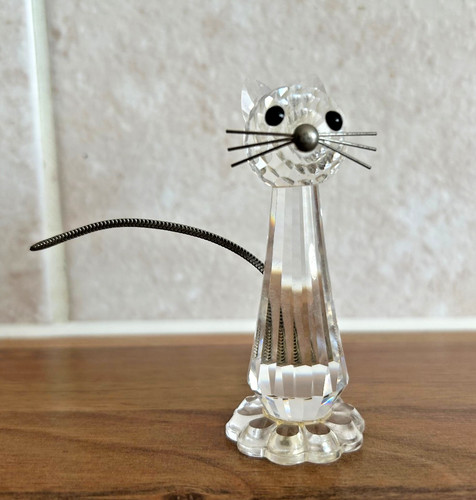 Swarovski silver crystal cat - crystal,