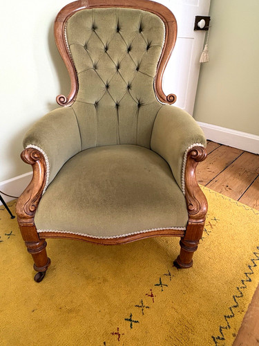 Victorian upholstered armchair - victorian,