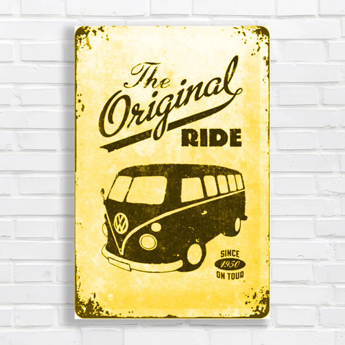 Vintage camper van yellow - vintage,