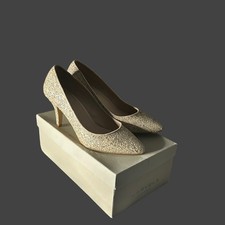 Carvela Kurt Geiger Kairo Silver Glitter Shoes Size Uk 5 Wedding Party