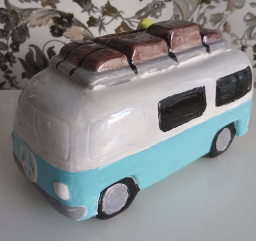 Blue white campervan - campervan, with